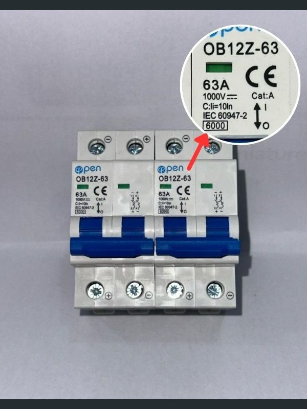 DC MINIATURE CIRCUIT BREAKER (63A 1000V) , (32A 500V), (125A 500V), (20A 1000V) - Image 5